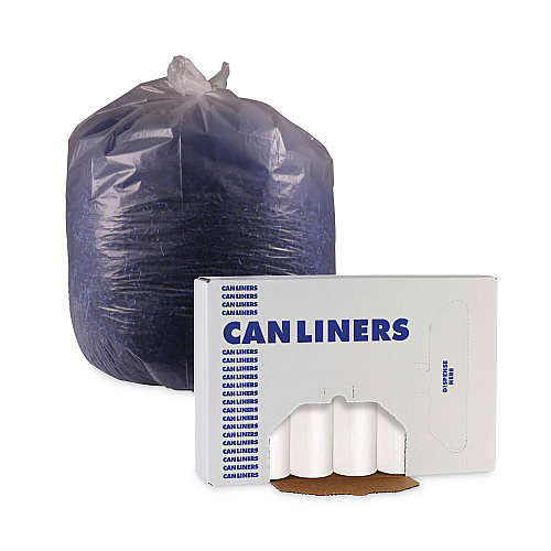 Boardwalk&reg; Low-Density Can Liners, 33 gal, White, 6 Rolls of 25 Bags (BWK512)