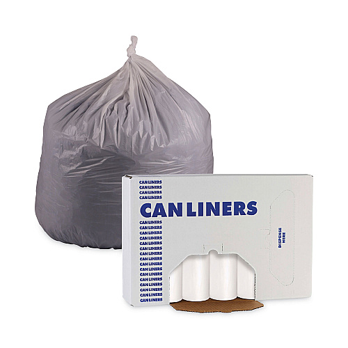 Boardwalk&reg; Can Liners, 55 gal, White, 10 Bags/Roll, 10 Rolls/Carton (BWK515)
