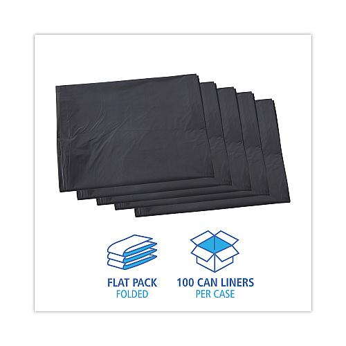 Boardwalk&reg; 60 Gallon Gray Can Liners, 1.1 mil, 38 x 58,100 Liners (BWK3858GREY)
