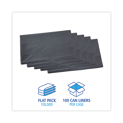 Boardwalk&reg; Low Density Industrial Can Liners, 45 gal, Gray, 100/CT (BWK4046GREY)