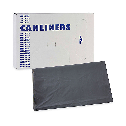 Boardwalk&reg; Low Density Industrial Can Liners, 45 gal, Gray, 100/CT (BWK4046GREY)