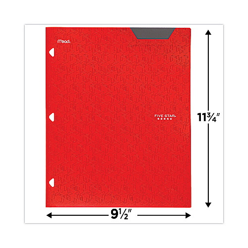 Five Star Two-Pocket Stay-Put Plastic Folder, 11 x 8.5, Assorted, 4/Pack (38049)
