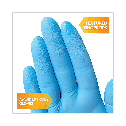KleenGuard G10 Comfort Plus Blue Nitrile Gloves, Light Blue, Medium, 1,000/Carton (54187CT)