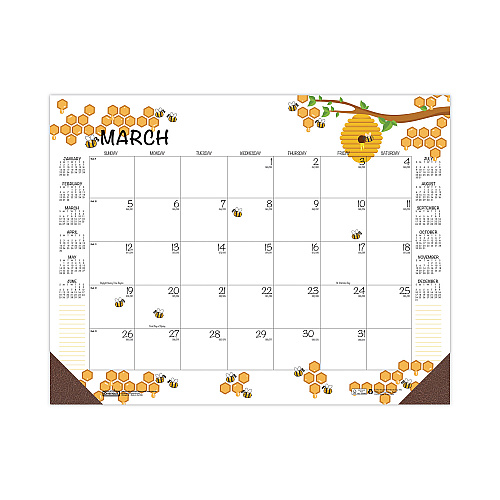 House of Doolittle Recycled Honeycomb Desk Pad Calendar, Honeycomb Artwork, 18.5 x 13, White/Multicolor Sheets, 12-Month (Jan to Dec): 2026 (1566)