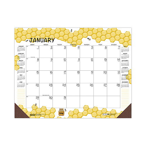 House of Doolittle Recycled Honeycomb Desk Pad Calendar, Honeycomb Artwork, 18.5 x 13, White/Multicolor Sheets, 12-Month (Jan to Dec): 2026 (1566)