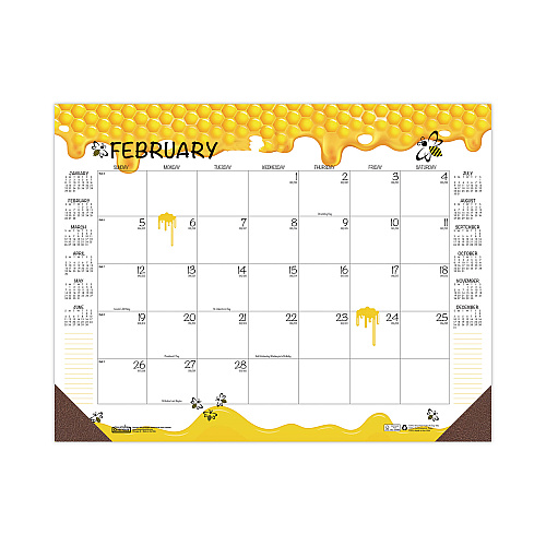 House of Doolittle Recycled Honeycomb Desk Pad Calendar, Honeycomb Artwork, 18.5 x 13, White/Multicolor Sheets, 12-Month (Jan to Dec): 2026 (1566)