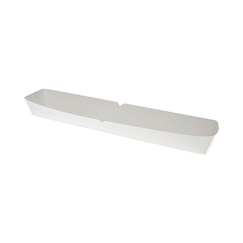 Pactiv Paperboard Boat Basket, Hot Dog Tray with Perforations, 16 oz, 12.51 x 2.06 x 1.75, White, Paper, 500/Carton (DDOGPRF)