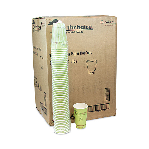 Pactiv EarthChoice Compostable Paper Cup, 16 oz, Green, 1,000/Carton (DPHC16EC)