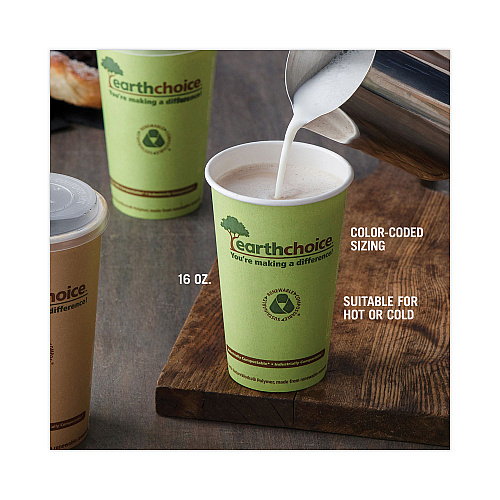 Pactiv EarthChoice Compostable Paper Cup, 16 oz, Green, 1,000/Carton (DPHC16EC)