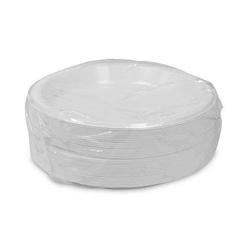 Pactiv Meadoware Impact Plastic Dinnerware, Plate, 10.25" dia, White, 500/Carton (MI10)