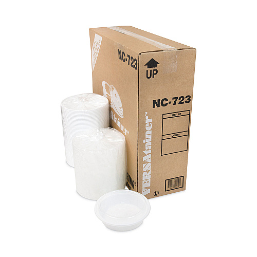 Pactiv Newspring VERSAtainer Microwavable Containers,  24 oz, 7 x 7 x 2.38, White/Clear, Plastic, 150/Carton (NC723)