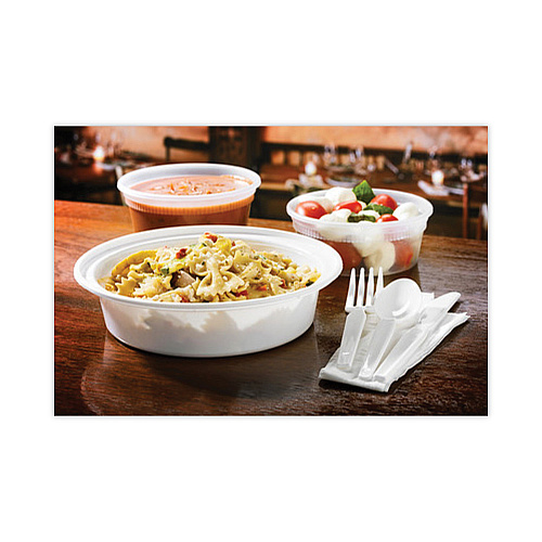 Pactiv Newspring VERSAtainer Microwavable Containers,  24 oz, 7 x 7 x 2.38, White/Clear, Plastic, 150/Carton (NC723)