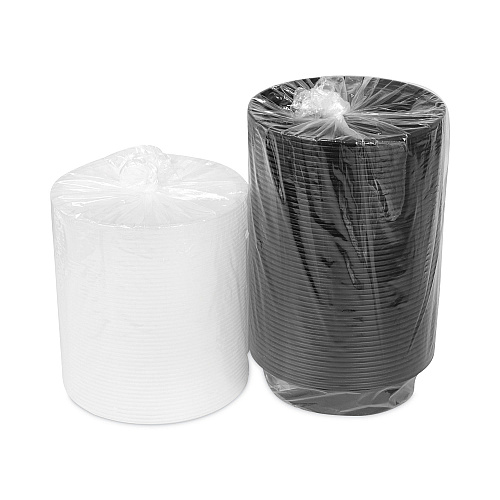 Pactiv Newspring VERSAtainer Microwavable Containers, 24 oz, 7" Diameter, Black/Clear, Plastic, 150/Carton (NC723B)