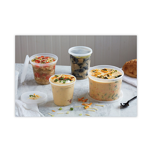 Pactiv Newspring DELItainer Microwavable Container Lid, 6.45" Diameter x 0.45" h, Translucent, Plastic, 120/Carton (NL640L)