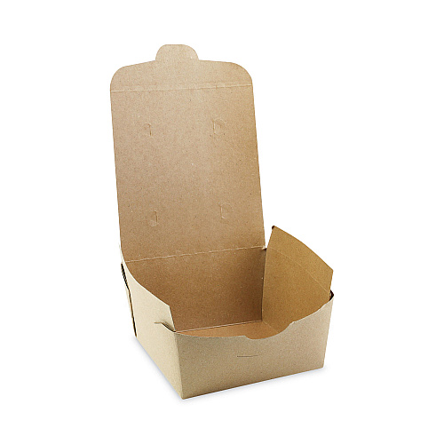 Pactiv EarthChoice OneBox Paper Box, 37 oz, 4.5 x 4.5 x 2.5, Kraft, 312/Carton (NOB01KEC)