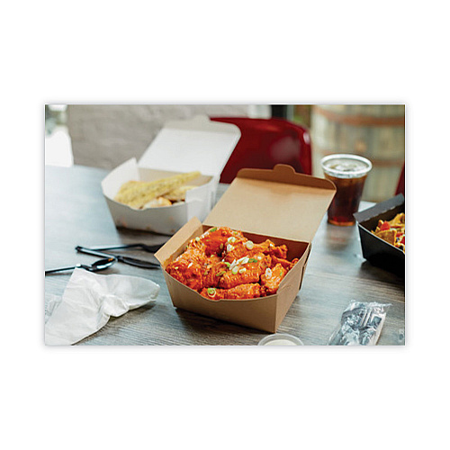 Pactiv EarthChoice OneBox Paper Box, 37 oz, 4.5 x 4.5 x 2.5, Kraft, 312/Carton (NOB01KEC)