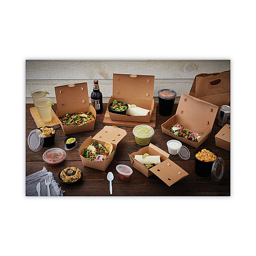 Pactiv EarthChoice OneBox Paper Box, 37 oz, 4.5 x 4.5 x 2.5, Kraft, 312/Carton (NOB01KEC)