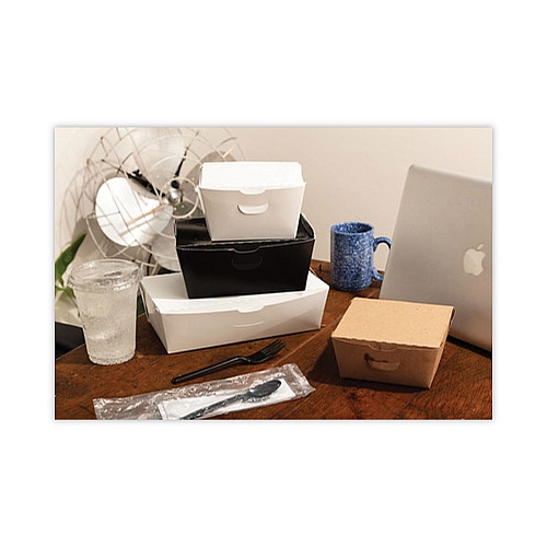 Pactiv EarthChoice OneBox Paper Box, 37 oz, 4.5 x 4.5 x 2.5, White, 312/Carton (NOB01W)