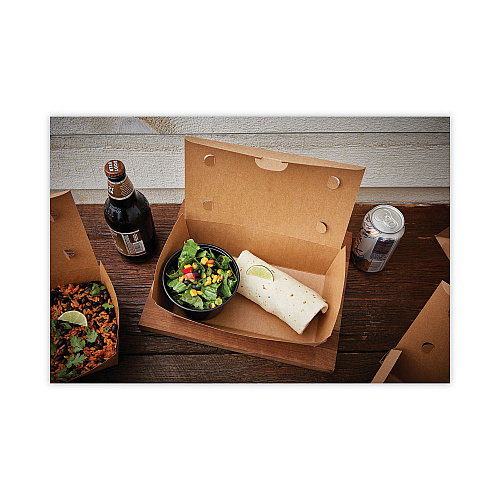 Pactiv EarthChoice OneBox Paper Box, 55 oz, 9 x 4.85 x 2, Kraft, 100/Carton (NOB02KEC)