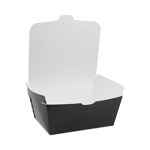 Pactiv EarthChoice OneBox Paper Box, 66 oz, 6.5 x 4.5 x 3.25, Black, 160/Carton (NOB03B)