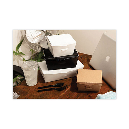 Pactiv EarthChoice OneBox Paper Box, 66 oz, 6.5 x 4.5 x 3.25, Black, 160/Carton (NOB03B)