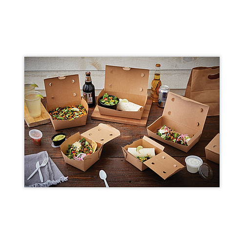 Pactiv EarthChoice OneBox Paper Box, 66 oz, 6.5 x 4.5 x 3.25, Kraft, 160/Carton (NOB03KEC)