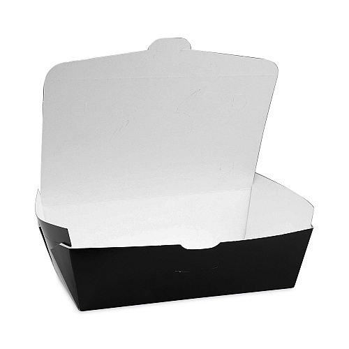 Pactiv EarthChoice OneBox Paper Box, 77 oz, 9 x 4.85 x 2.7, Black, 162/Carton (NOB04SB)