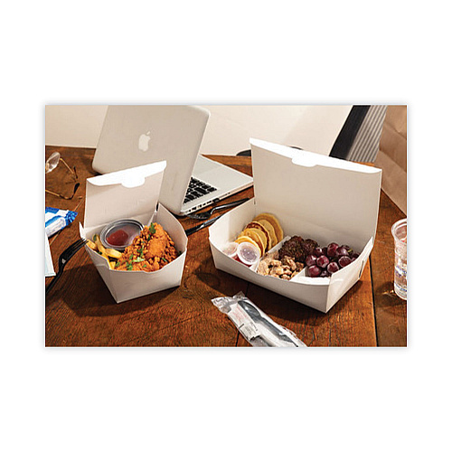 Pactiv EarthChoice OneBox Paper Box, 77 oz, 9 x 4.85 x 2.7, White, 162/Carton (NOB04SW)
