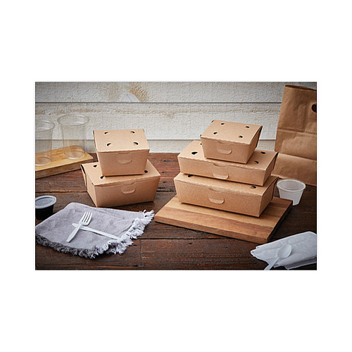 Pactiv EarthChoice OneBox Paper Box, 46 oz, 4.5 x 4.5 x 3.25, Kraft, 200/Carton (NOB08KEC)