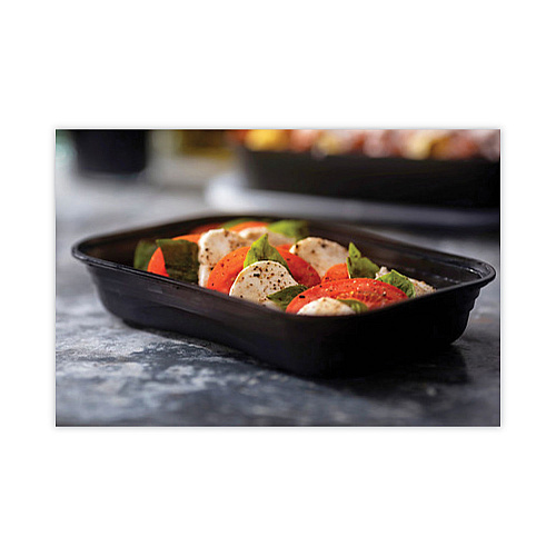 Pactiv EarthChoice Versa2Go Microwaveable Container, 27 oz, 8.4 x 5.6 x 1.4, Black/Clear, Plastic, 150/Carton (NV2GRT2786B)