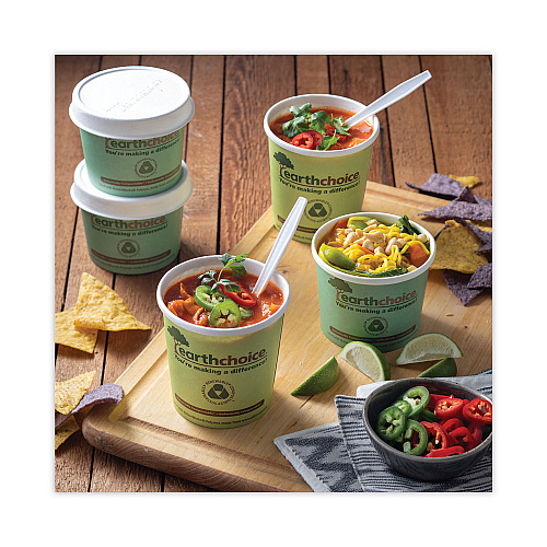 Pactiv EarthChoice Compostable Soup Cup Large, 16 oz, 3.63" Diameter x 3.88"h, Green, Paper, 500/Carton (PHSC16ECDI)
