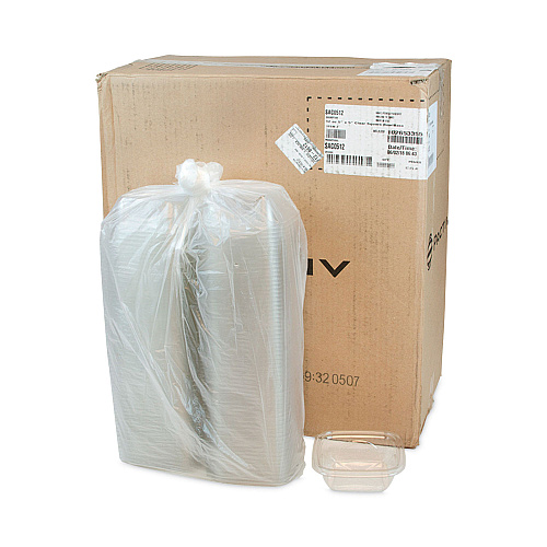 Pactiv EarthChoice Square Recycled Bowl, 12 oz, 5 x 5 x 1.63, Clear, Plastic, 504/Carton (SAC0512)