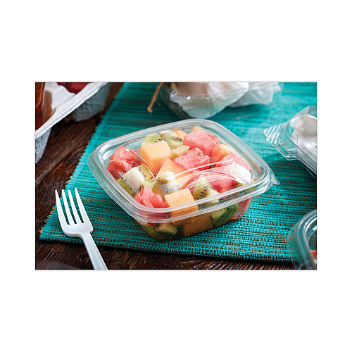 Pactiv EarthChoice Square Recycled Bowl, 12 oz, 5 x 5 x 1.63, Clear, Plastic, 504/Carton (SAC0512)