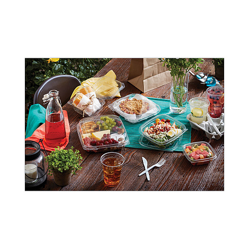 Pactiv EarthChoice Square Recycled Bowl, 12 oz, 5 x 5 x 1.63, Clear, Plastic, 504/Carton (SAC0512)