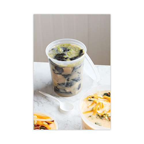 Pactiv Newspring DELItainer Microwavable Container, 32 oz, 4.55 x 4.55 x 5.55, Natural, Plastic, 480/Carton (SD5032Y)