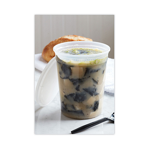 Pactiv Newspring DELItainer Microwavable Container, 32 oz, 4.55 x 4.55 x 5.55, Natural, Plastic, 480/Carton (SD5032Y)