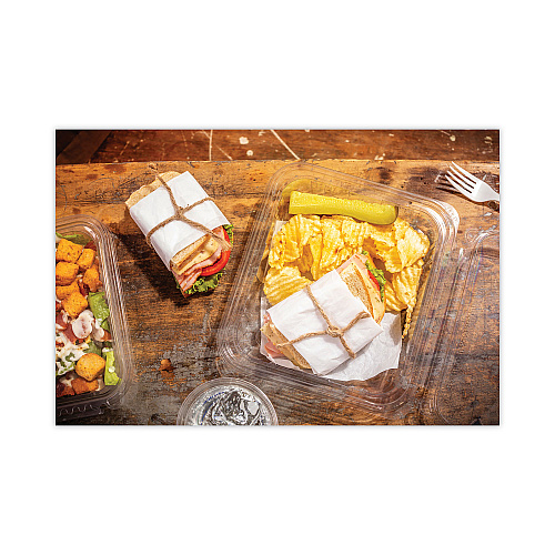 Pactiv EarthChoice Tamper Evident Recycled Hinged Lid Deli Container, 16 oz, 7.25 x 6.38 x 1, Clear, Plastic, 240/Carton (TEHL7X616S)