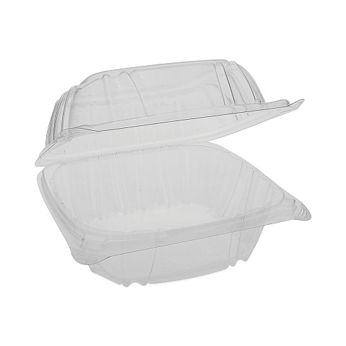 Pactiv SENSATION SmartLock Hinged Lid Container, 5.74 x 5.95 x 3.1, Clear, Plastic, 500/Carton (YCI821600000)
