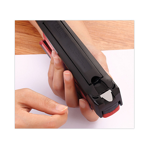 Bostitch InPower One-Finger 3-in-1 Desktop Stapler with Antimicrobial Protection, 20-Sheet Capacity, Red/Black (1124)