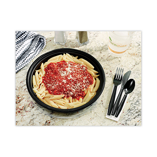 Pactiv Meadoware Cutlery, Soup Spoon, Medium Heavy Weight, Black, 1,000/Carton (YMWSSE)