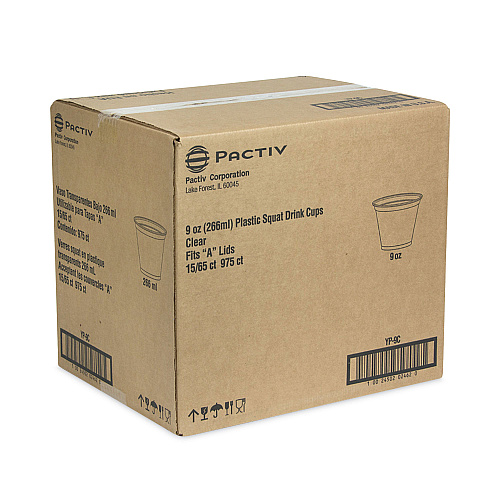 Pactiv EarthChoice Recycled Clear Plastic Cold Cups, 9 oz, Clear, 975/Carton (YP9C)