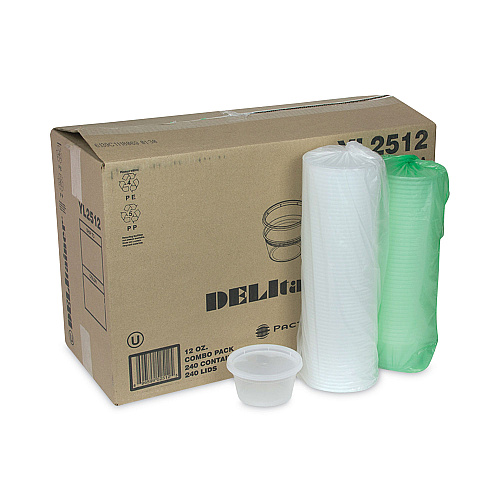 Pactiv Newspring DELItainer Microwavable Container, 12 oz, 4.55 x 2.45 x 2.45, Clear, Plastic, 240/Carton (YL2512)
