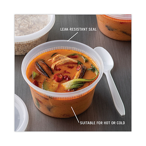 Pactiv Newspring DELItainer Microwavable Container, 12 oz, 4.55 x 2.45 x 2.45, Clear, Plastic, 240/Carton (YL2512)