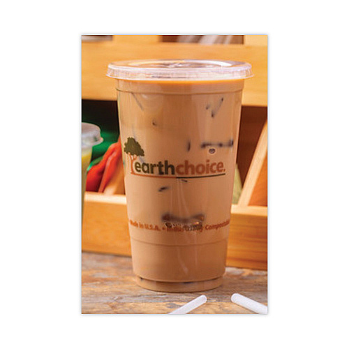 Pactiv EarthChoice Compostable Cold Cup, 20 oz, Clear/Printed, 600/Carton (YPLA21CEC)