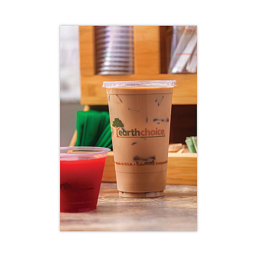 Pactiv EarthChoice Compostable Cold Cup, 24 oz, Clear/Printed, 580/Carton (YPLA24CEC)