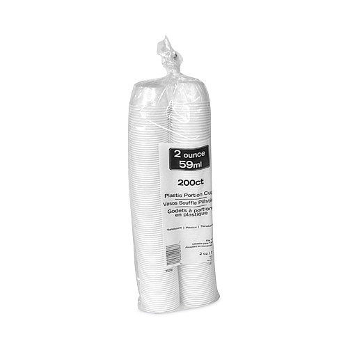 Pactiv Plastic Portion Cup, 2 oz, Translucent, 200/Bag, 12 Bags/Carton (YS200)