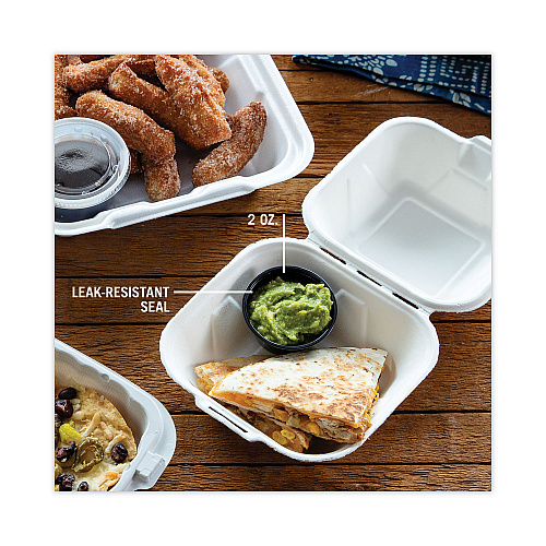 Pactiv Plastic Portion Cup, 2 oz, Black, 200/Bag, 12 Bags/Carton (YS200E)