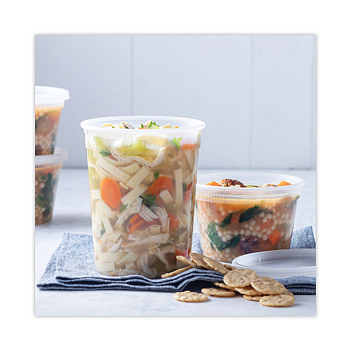 Pactiv Newspring DELItainer Microwavable Container, 32 oz, 4 .55 Diameter x 5.55 h, Clear, Plastic, 240/Carton (YSD2532)