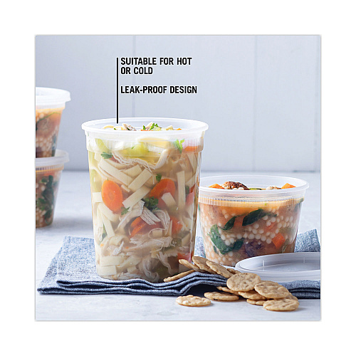 Pactiv Newspring DELItainer Microwavable Container, 32 oz, 4 .55 Diameter x 5.55 h, Clear, Plastic, 240/Carton (YSD2532)
