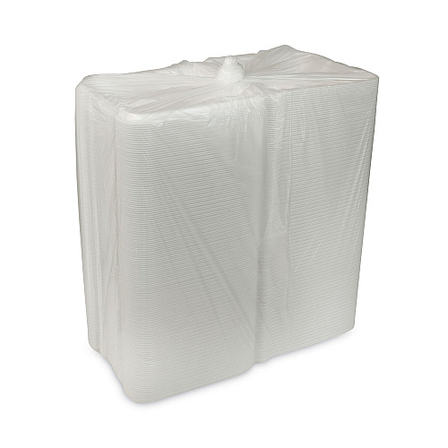Pactiv Vented Foam Hinged Lid Container, Dual Tab Lock, 3-Compartment, 9.13 x 9 x 3.25, White, 150/Carton (YTD199030000)